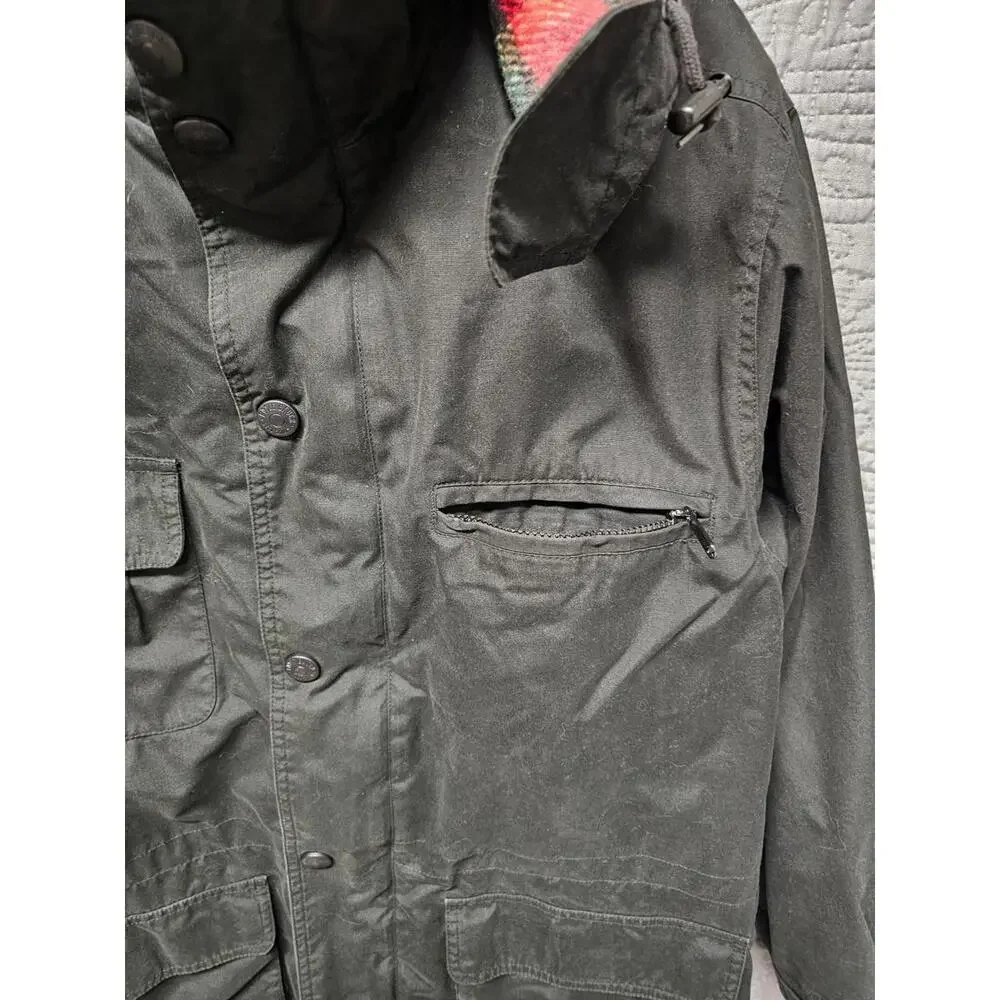 Vintage Eddie Bauer Mens Wool Lined Mountain‎ Parka Jacket Size M Black Outdoors